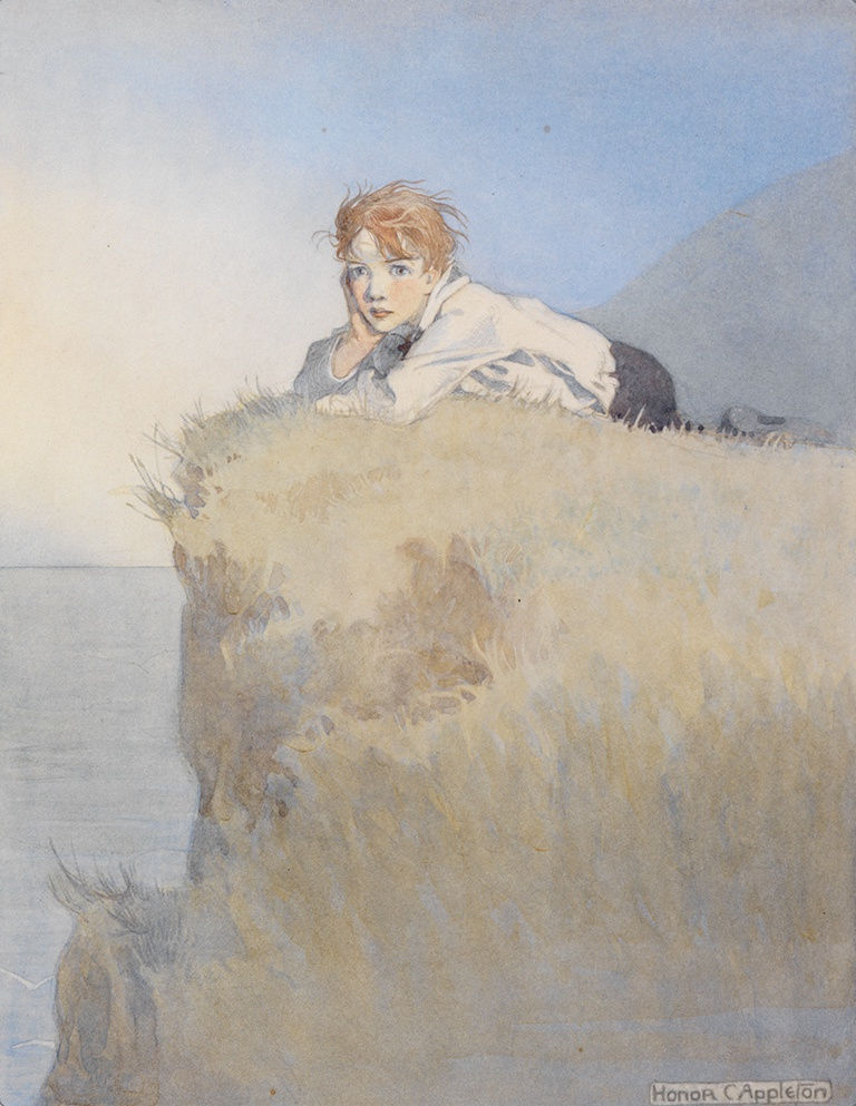 Honor C. Appleton (1879-1951), 'A boy lay upon the hillside'
