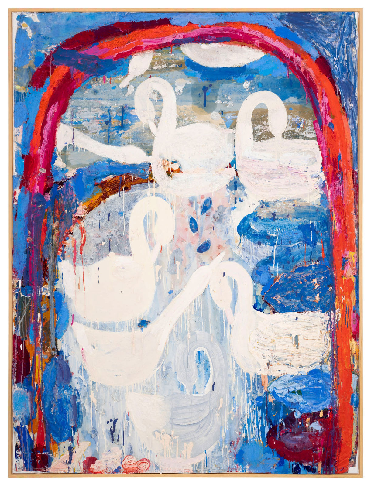 Gommaar Gilliams, KASI, 2023 - Oil, Oil stick, Acrylic on pre-painted and stitched fabrics - 200x150cm