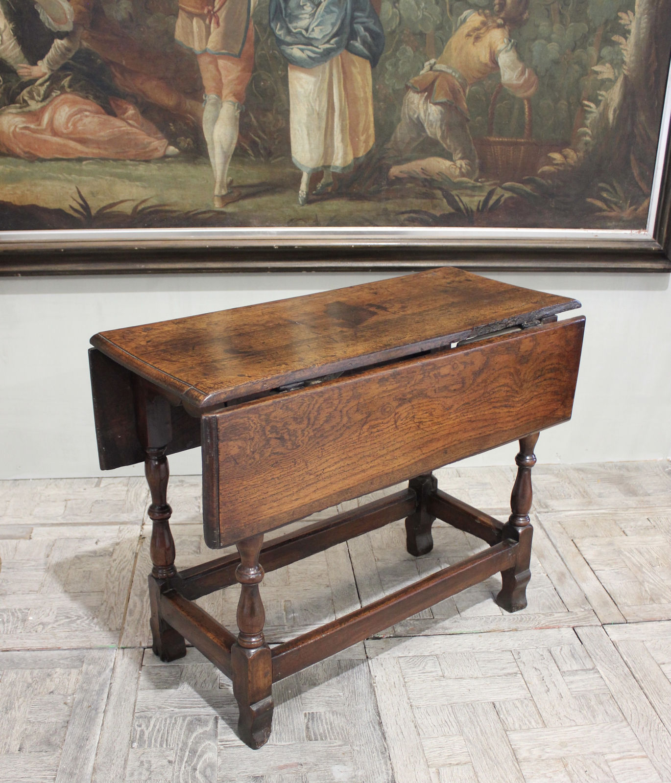 Oak and apple wood drop leaf table circa 1700
