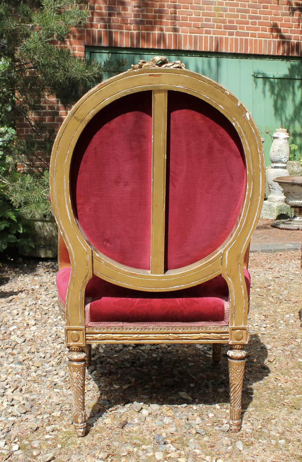 Pair of French gilt wood armchairs, 1860