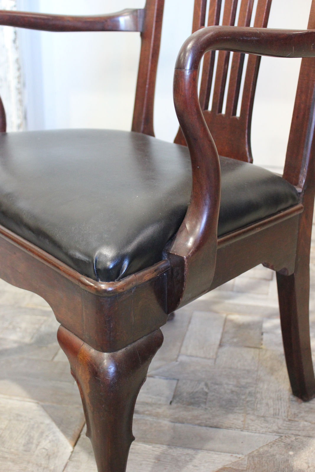 18th century English mahogany desk chair, Circa 1750