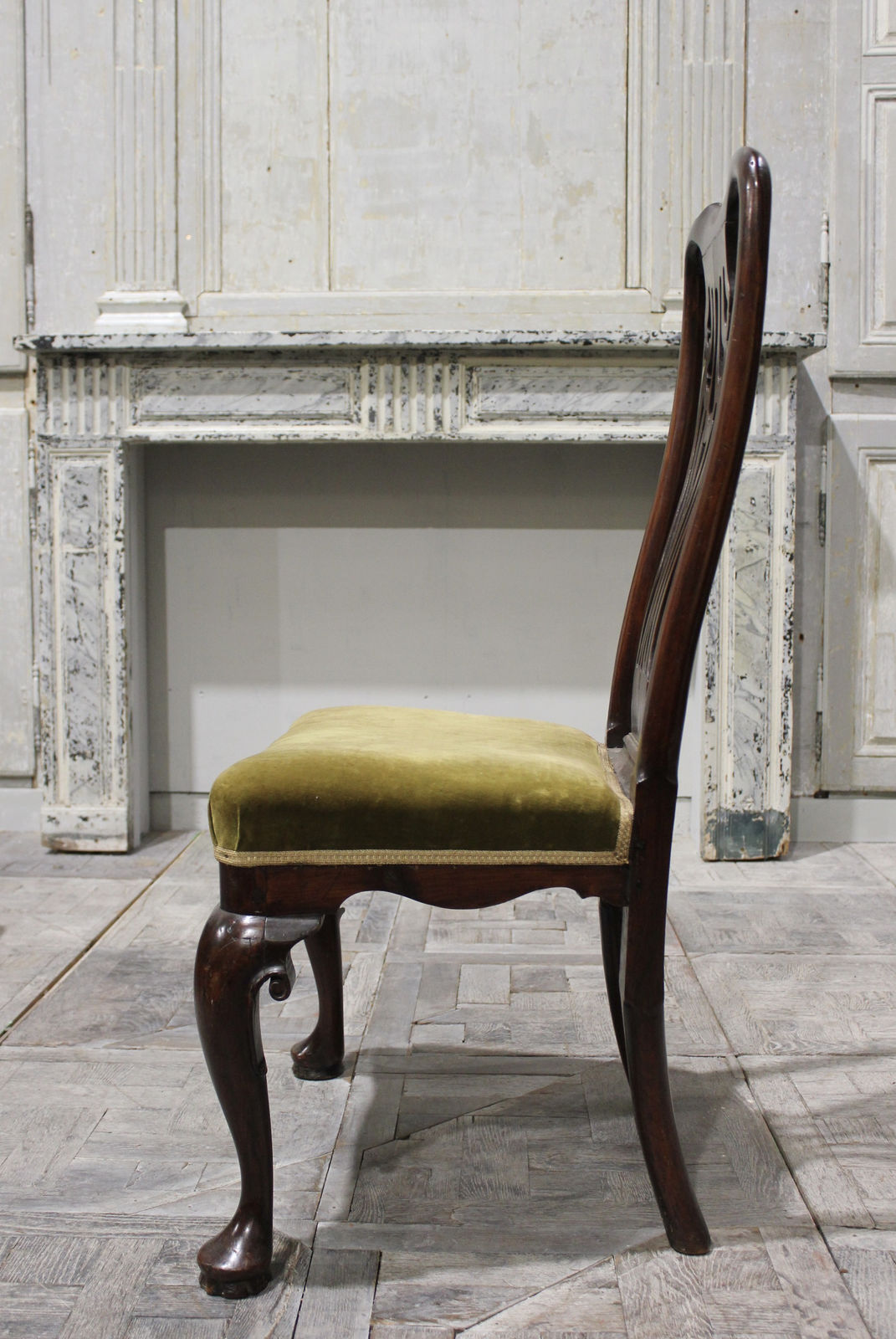 Set of six 18th century cherrywood side chairs, Circa 1750