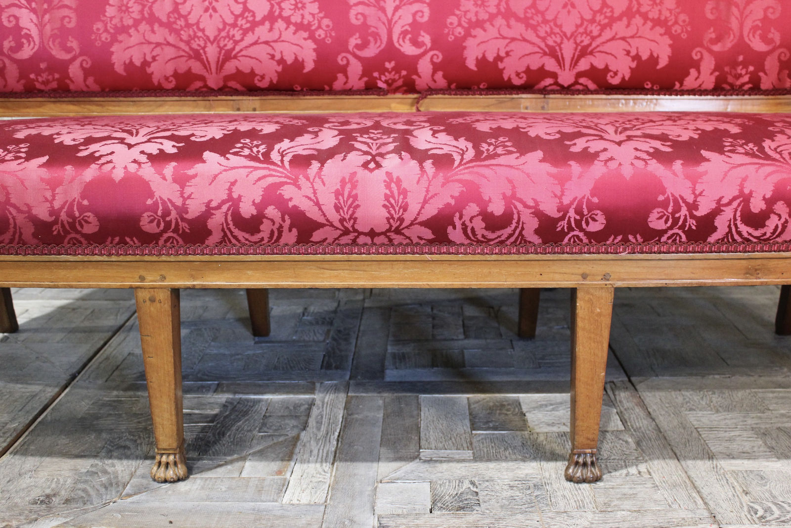 Pair of early 19th century French cherrywood sofas, Circa 1800