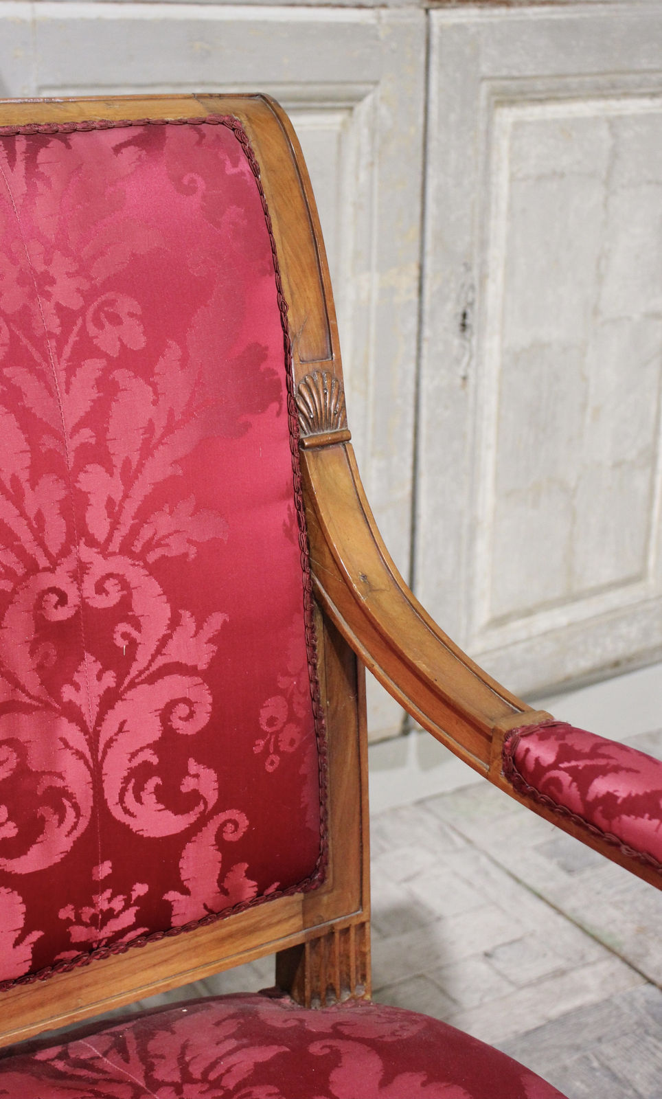 Pair of early 19th century French cherrywood sofas, Circa 1800