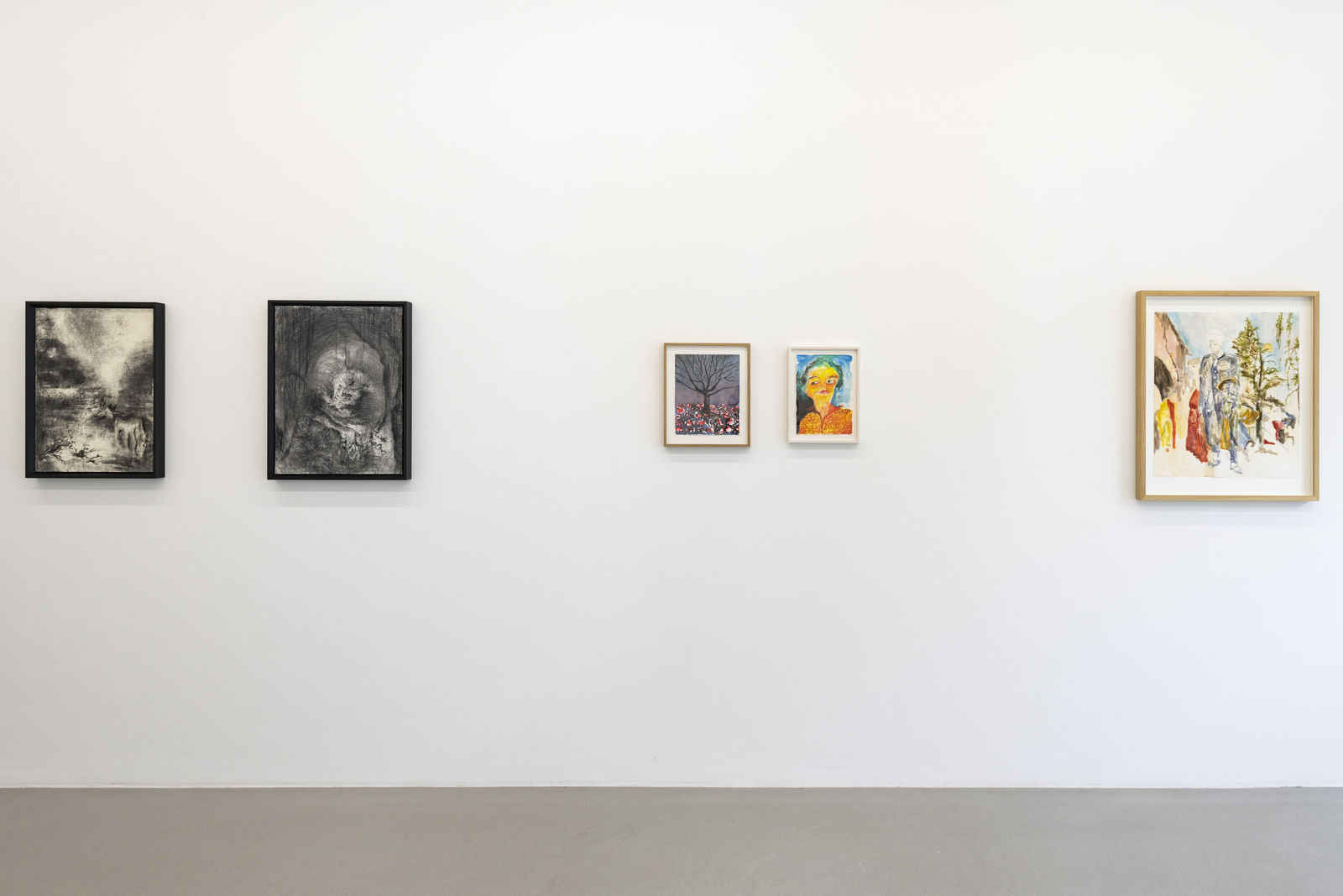 Installation view, Work on Paper: Andriu Deplazes, Kubra Khademi, Yehudit Sasportas and Uwe Wittwer, Galerie Peter Kilchmann, Rämistrasse, Zurich, Switzerland, 2023, Photo: Sebastian Schaub