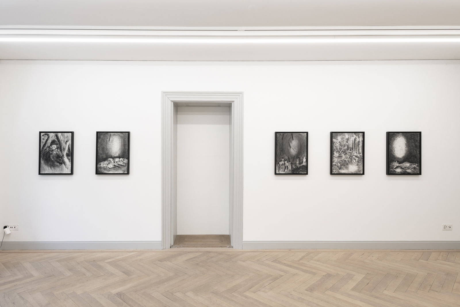 Installation view, Work on Paper: Andriu Deplazes, Kubra Khademi, Yehudit Sasportas and Uwe Wittwer, Galerie Peter Kilchmann, Rämistrasse, Zurich, Switzerland, 2023, Photo: Sebastian Schaub