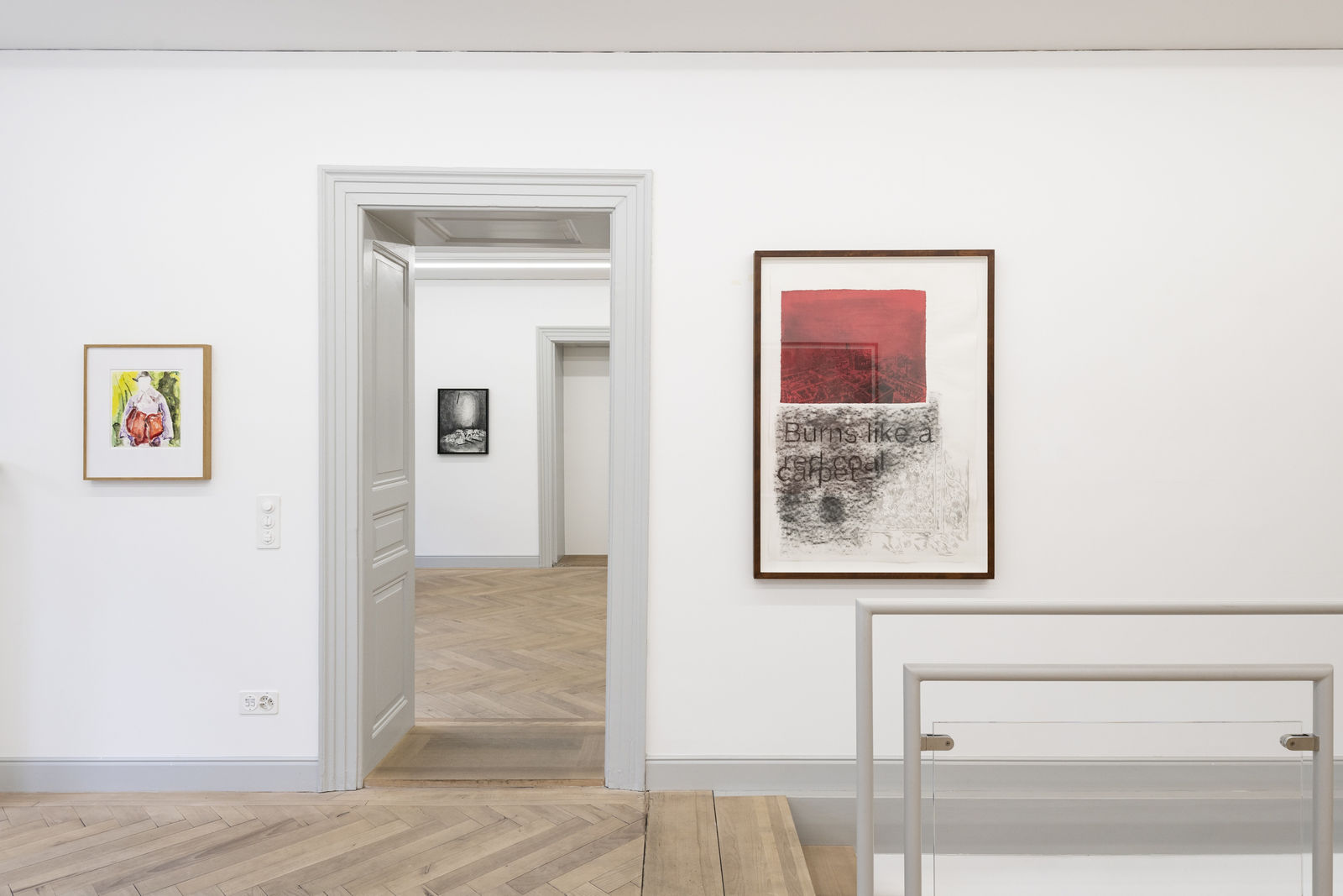 Installation view, Work on Paper: Andriu Deplazes, Kubra Khademi, Yehudit Sasportas and Uwe Wittwer, Galerie Peter Kilchmann, Rämistrasse, Zurich, Switzerland, 2023, Photo: Sebastian Schaub