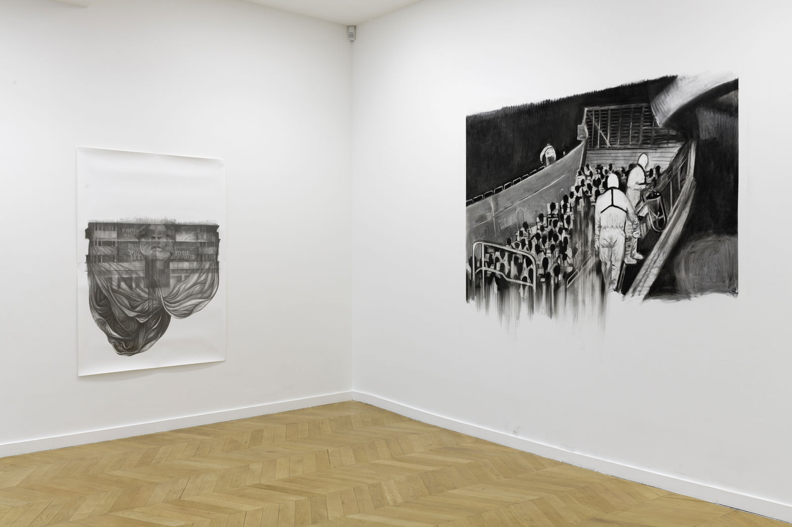 Installation view, Marc Bauer: L'État de la Mer, FRAC Auvergne, Clermont-Ferrand, France, 2021