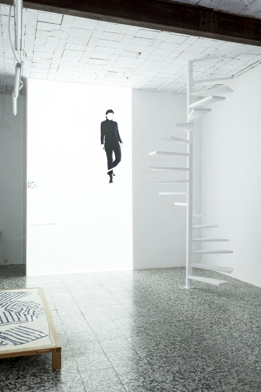 Installation view, Zilla Leutenegger, Spiral stair to planta1, planta1, Madrid, Spain