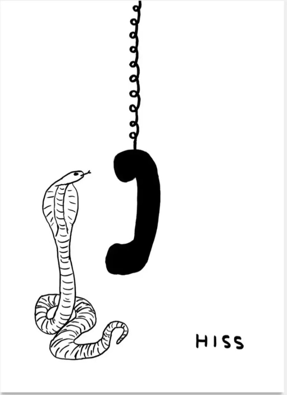 David Shrigley Poster Hiss Snake Phone