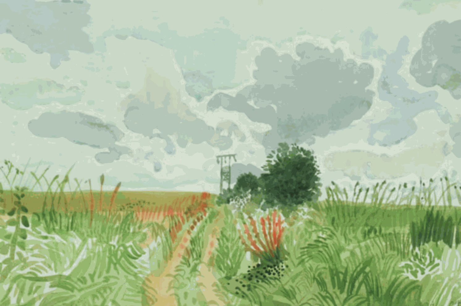 David Hockney, Midsummer Yorkshire Track and Pylon