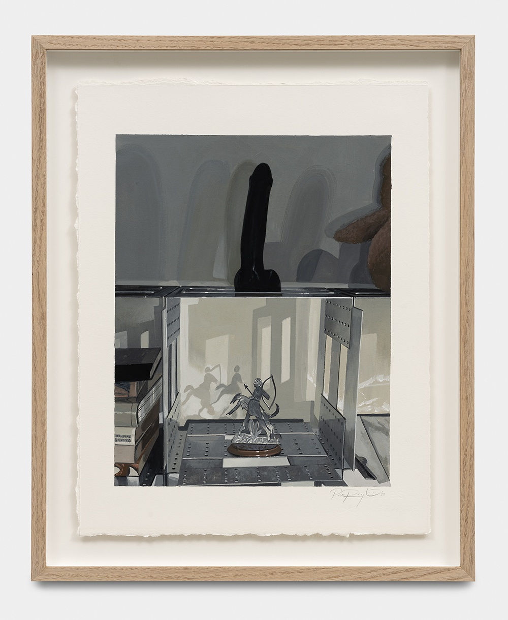 Paul Rouphail Hunter, 2023 Gouache and pencil on paper 53 x 42.7 cm. (framed) 21 x 17 in. (framed)