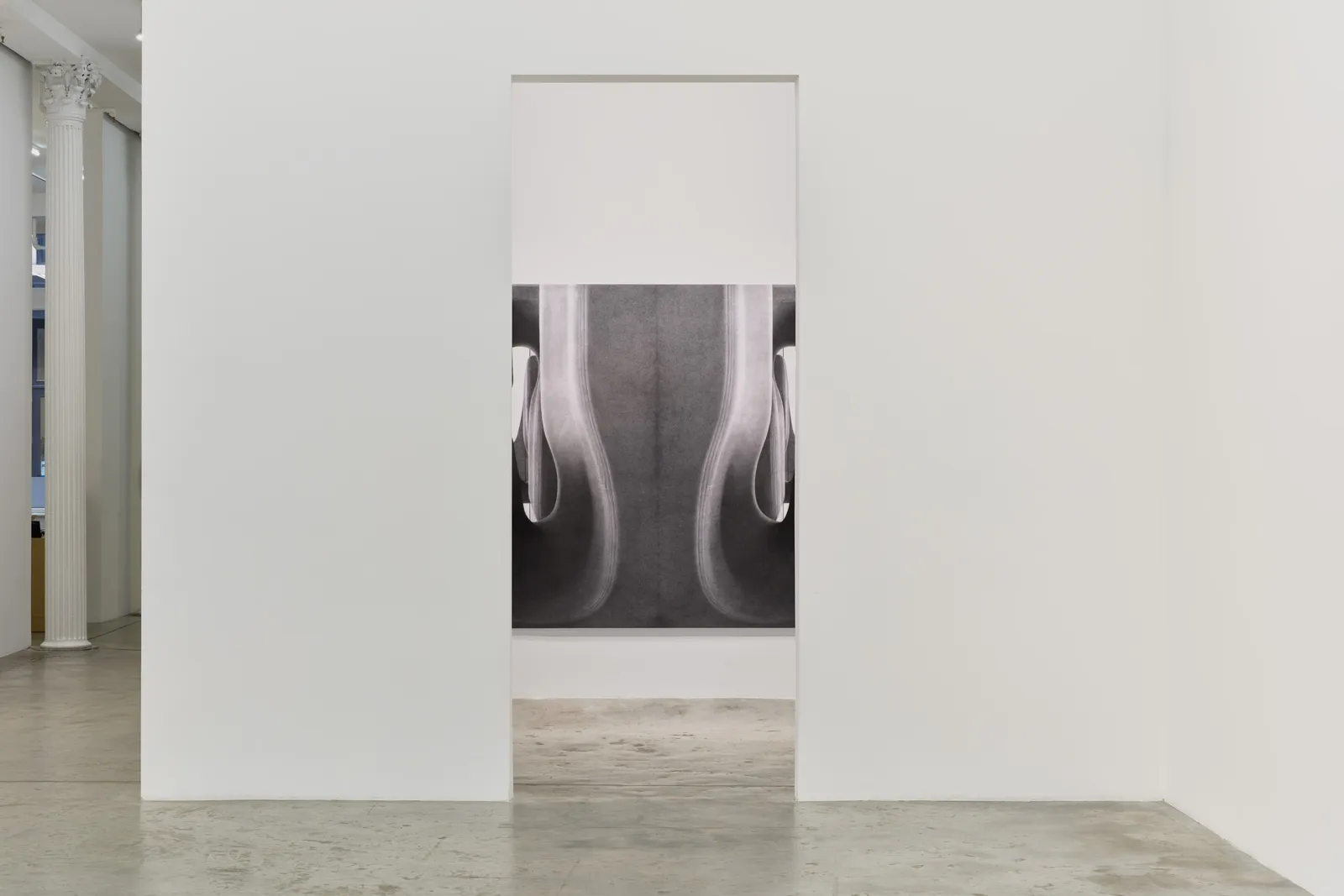 Felt, Velvet, Soot, Gypsum, Engine Oil, Installation view, Bortolami, New York, NY, 2026. Photo: Guang Xu.