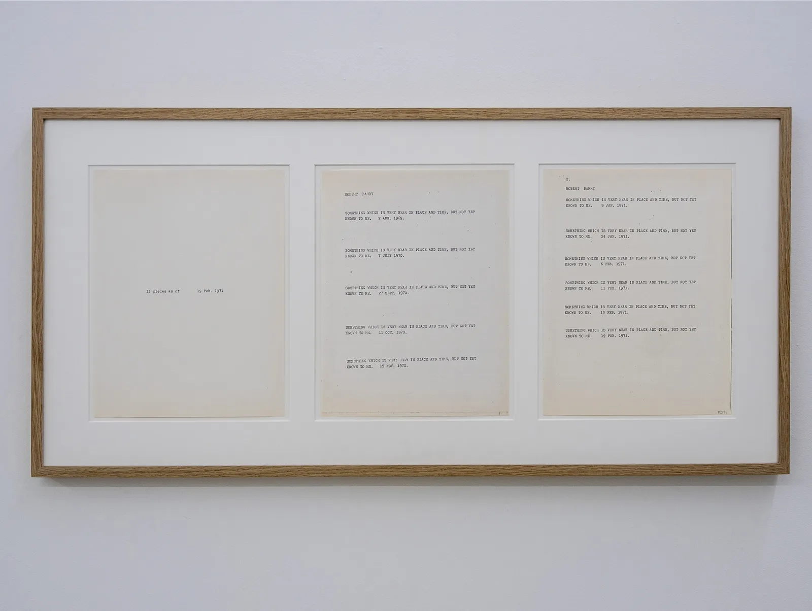 Robert Barry, 11 pieces of..., 1971