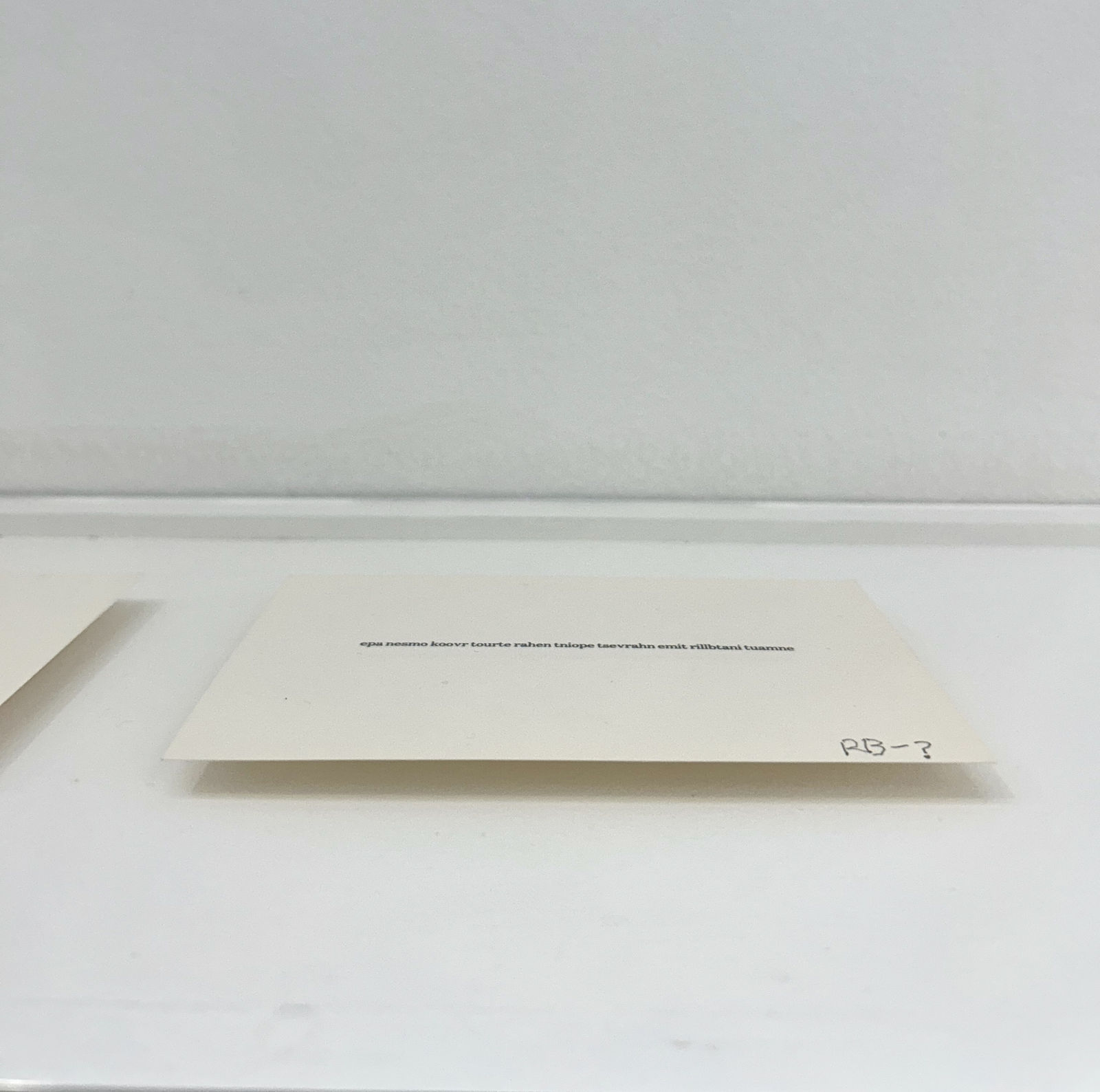 Robert Barry, Index cards (NonSense)