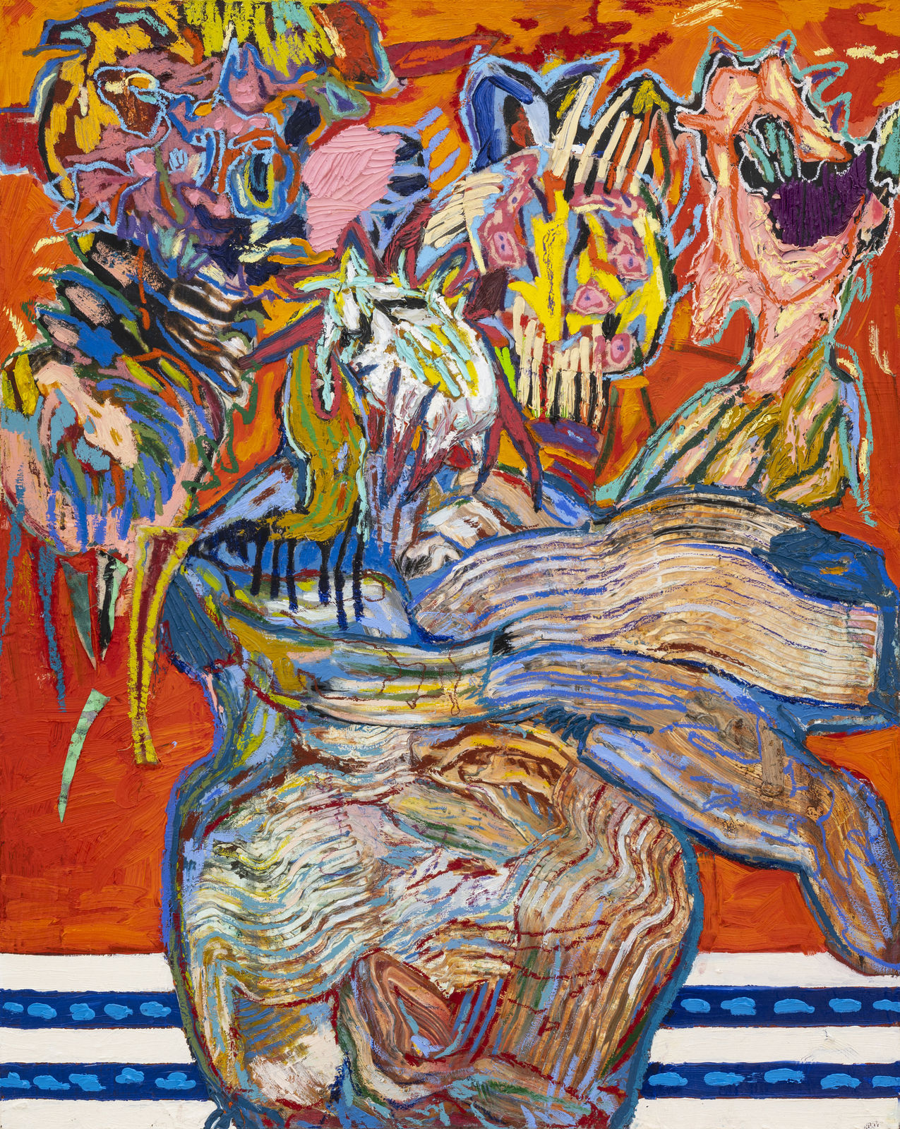 KSENIA DERMENZHI, Stripes And Flowers, 2022