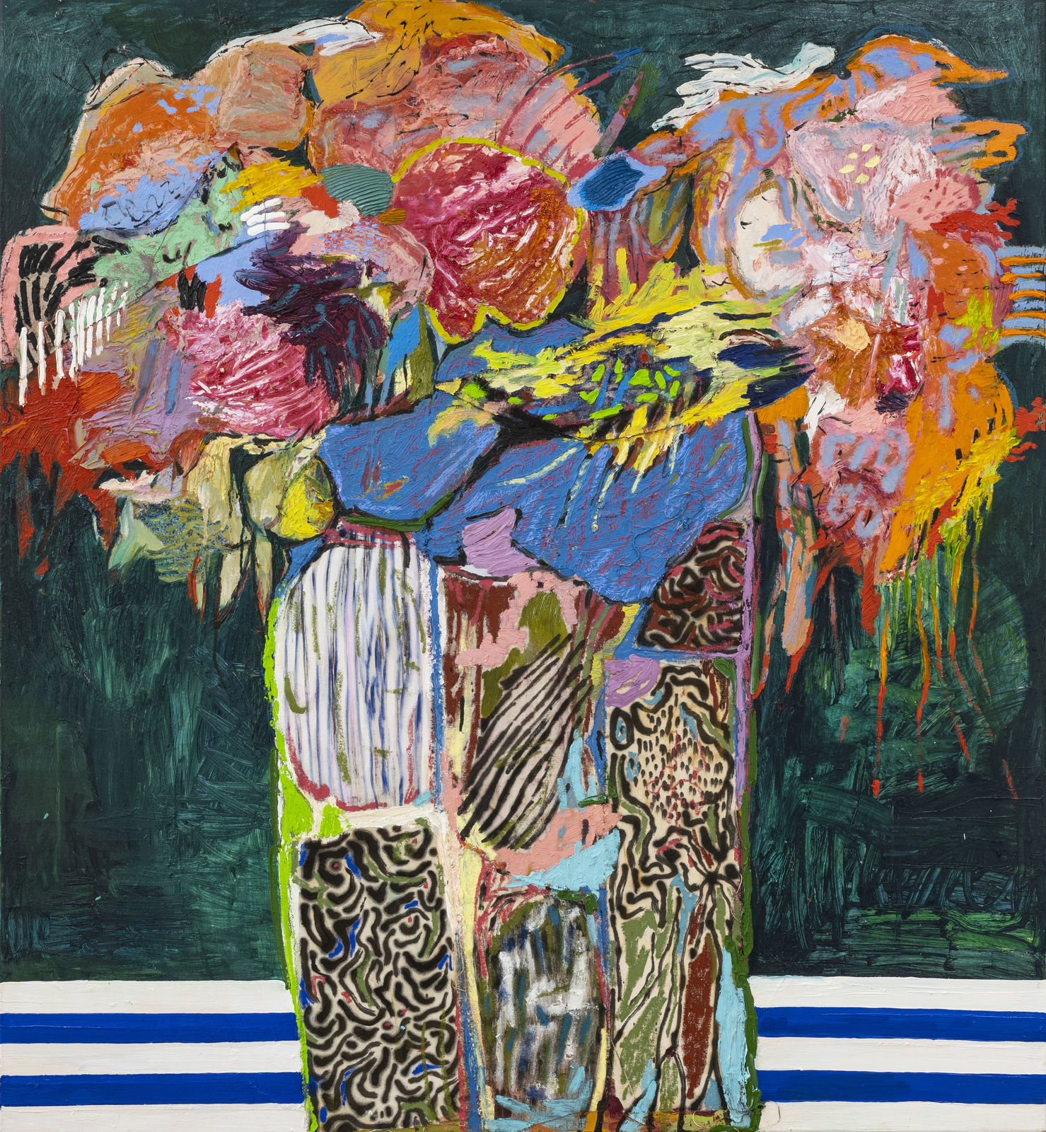 KSENIA DERMENZHI, On The Striped Table, 2022