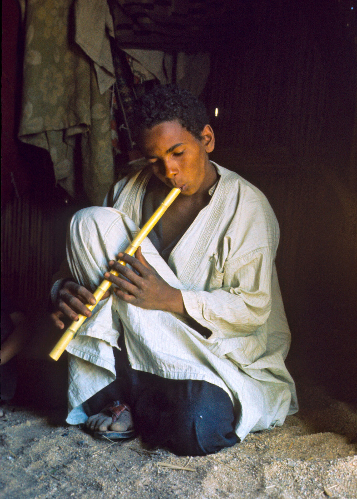 Steve Ewert, Man Playing Flute, 1971