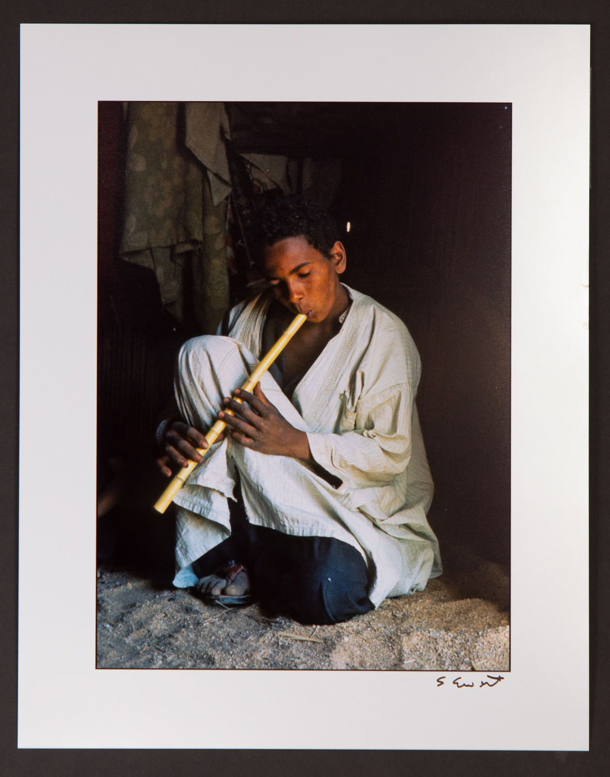 Steve Ewert, Man Playing Flute, 1971