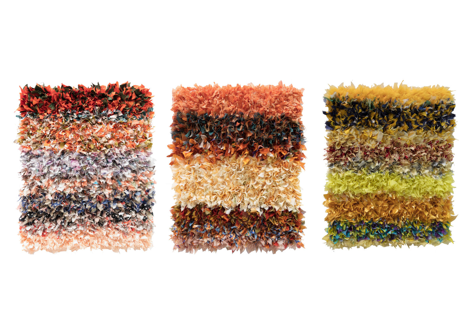 Joël Andrianomearisoa Vestiges de l'extase. Chapter II 2023 Textile 50 × 40 cm Triptych