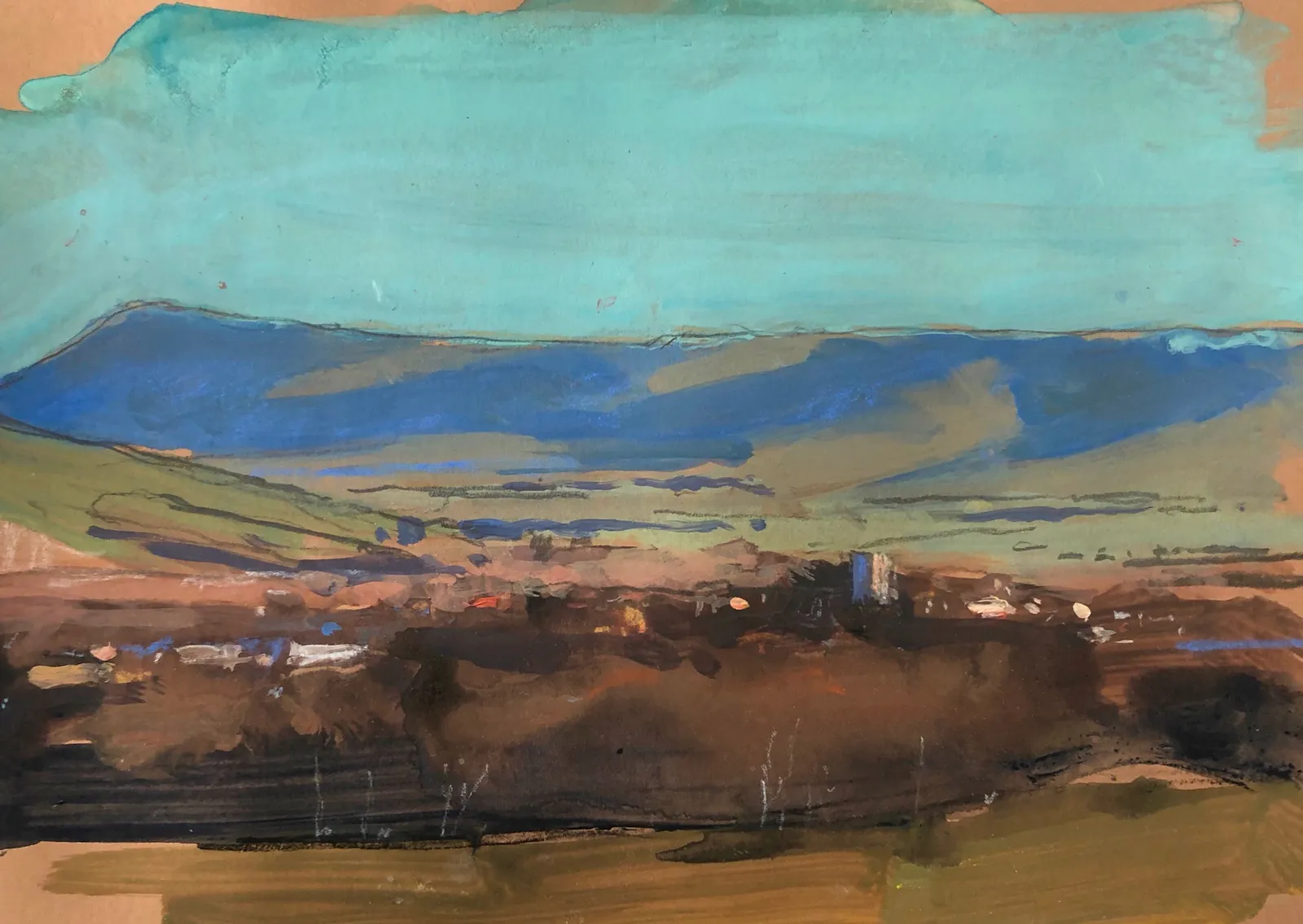 Fire Beacon beyond Lewes, South Downs, 2020