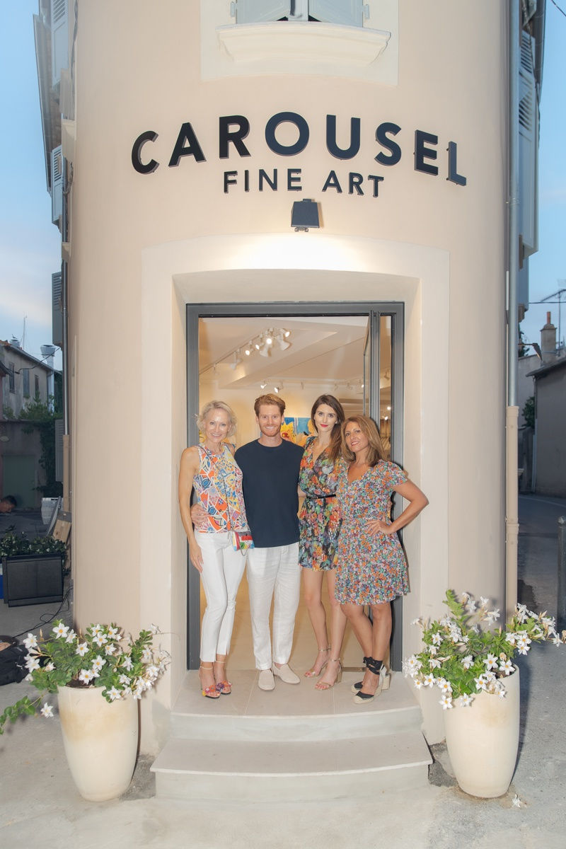 People outside of Carousel Fine Art's gallery space in Saint Tropez.