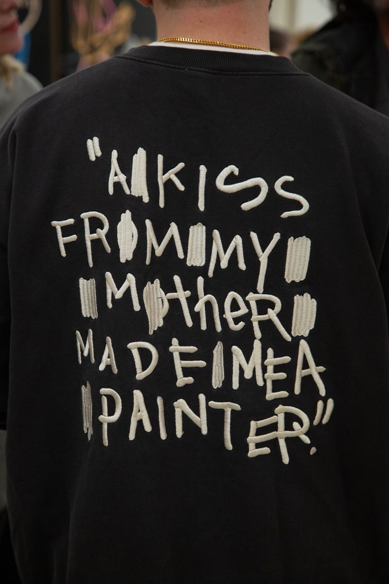 Back of a sweater created by artist John Westbay.