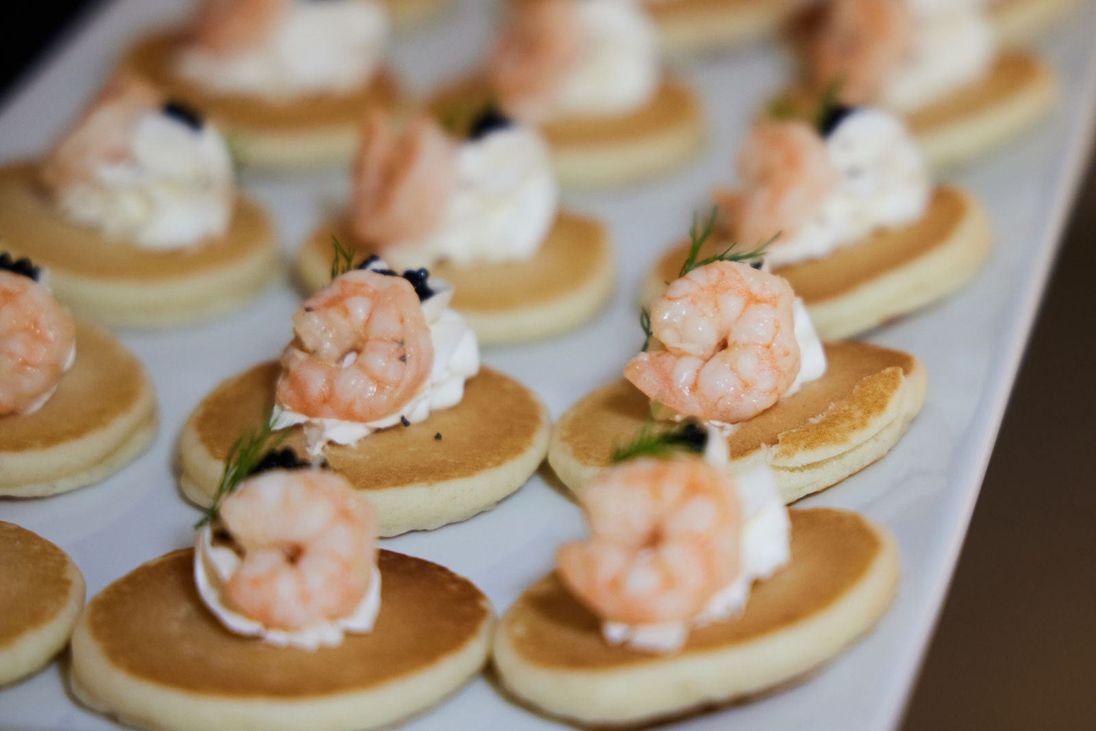 Close-up of the luxurious bites being served at exclusive West Palm Beach gallery opening.