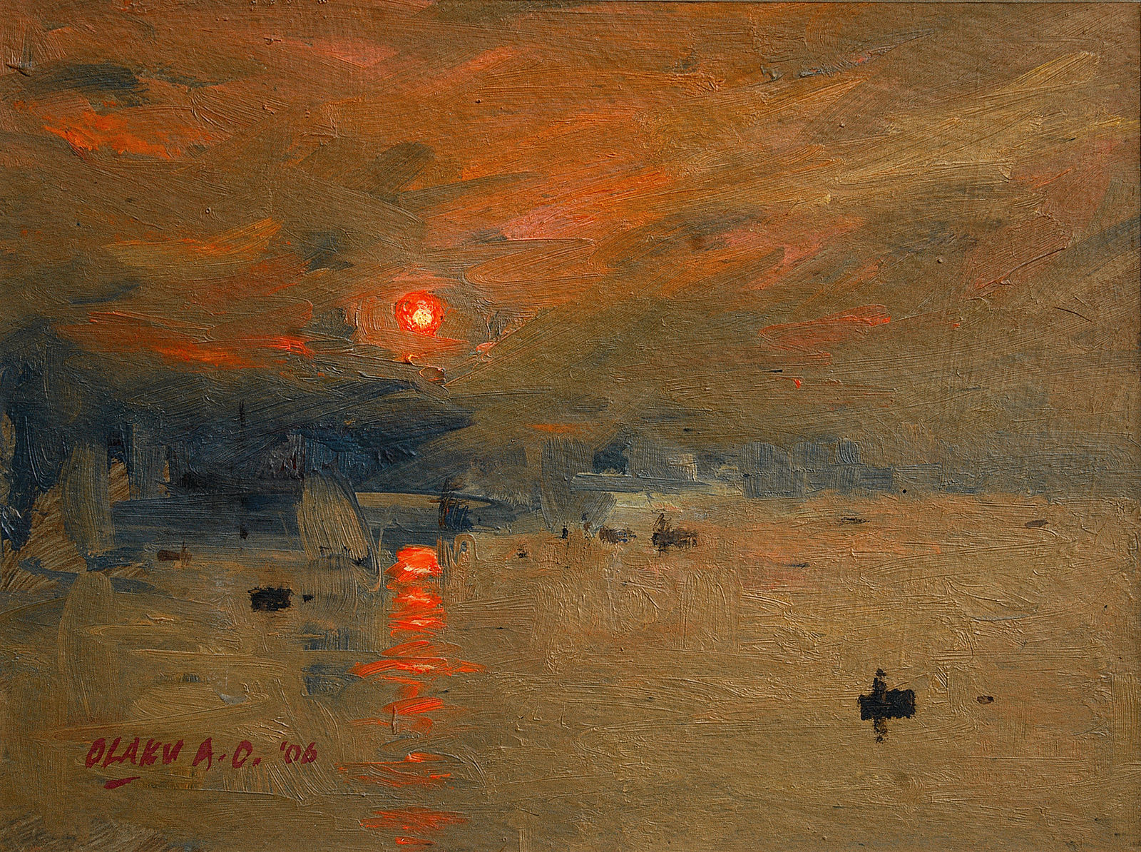 Abiodun Olaku, Orange Sunset (Tribute to Monet), 2006