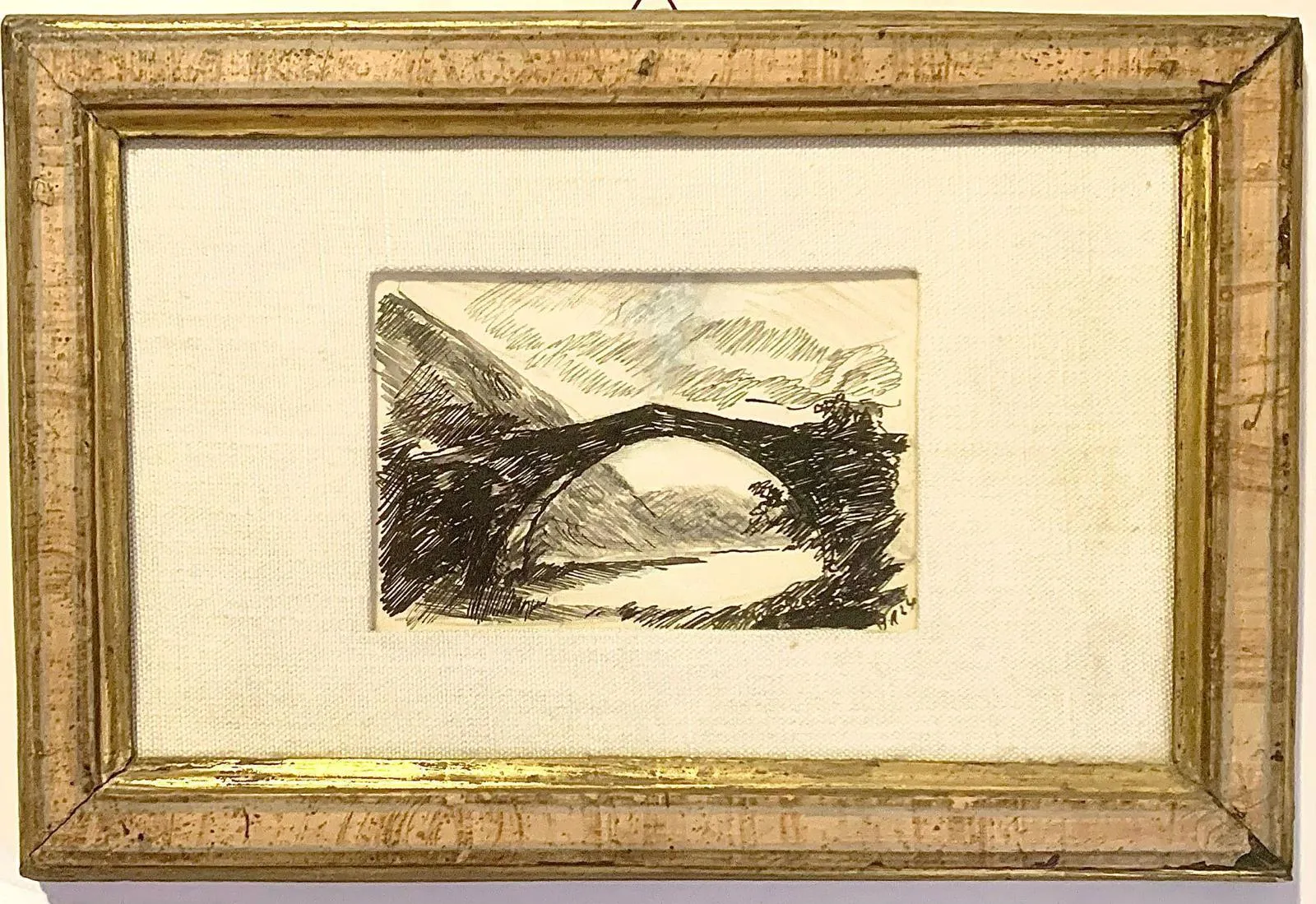 Giacomo Balla (Torino, 1871 – Roma, 1958), Disegno di un ponte , 1957