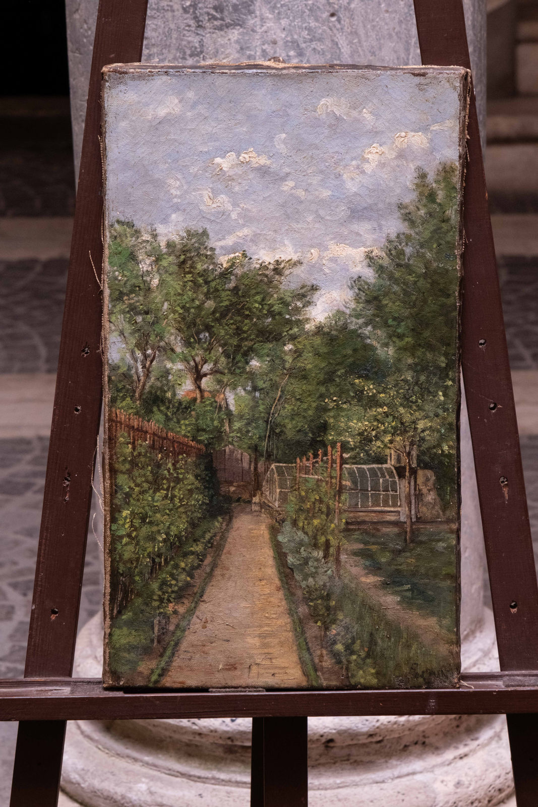 Mariano Fortuny y Madrazo (1871 Granada- 1949 Venezia) , scena raffigurante un orto di campagna