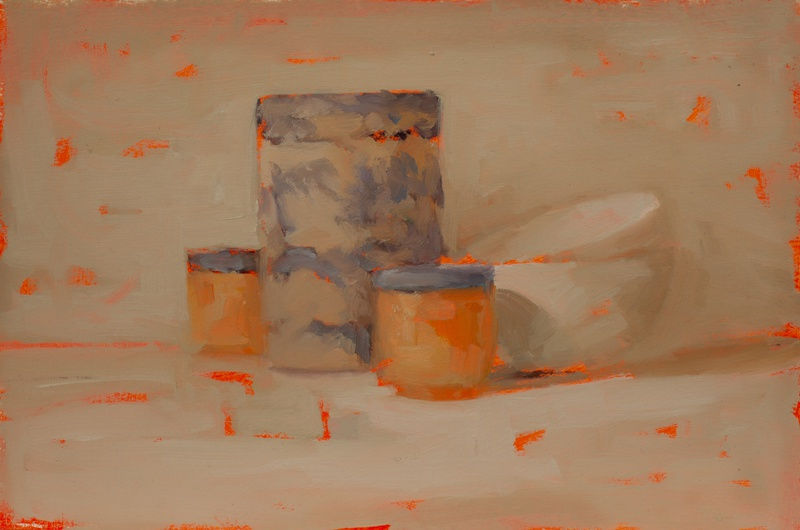 Helen Simmonds, Still Life with Blue Patterned Pot I