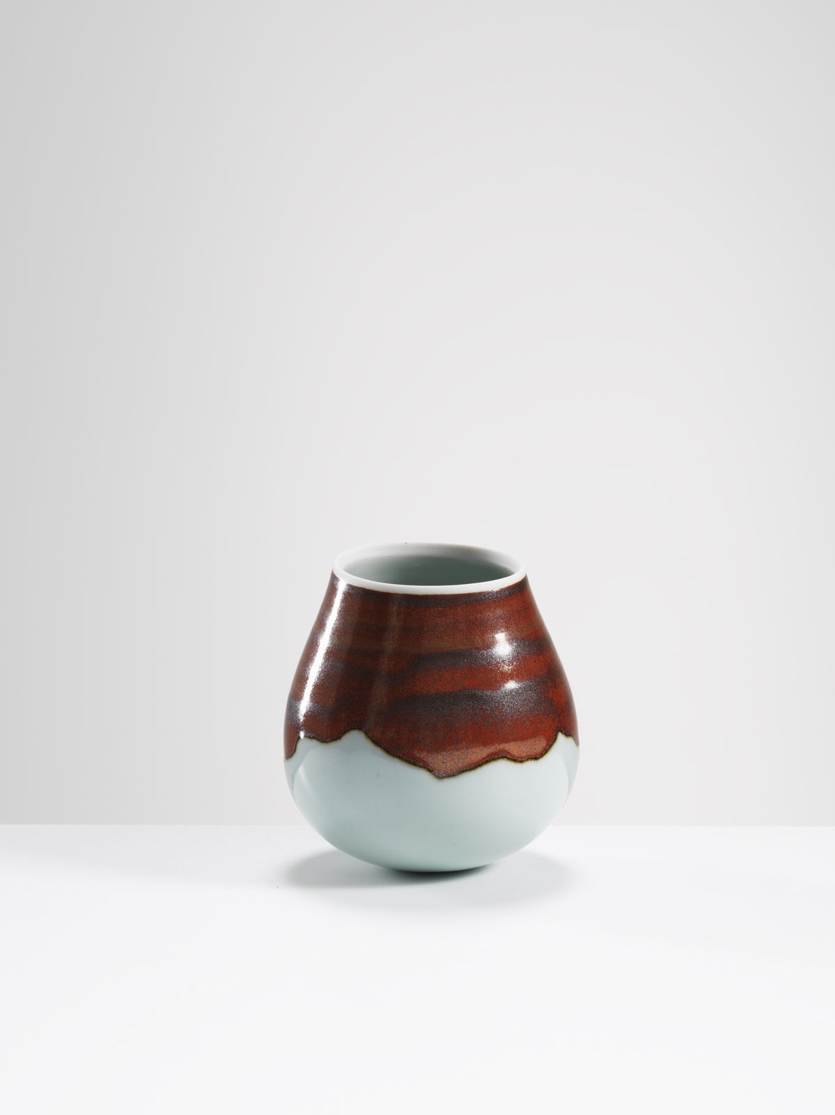 Chris Keenan, 92 Celadon and red rocking bowl