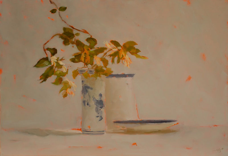 Helen Simmonds, Honeysuckle, Jug, Saucer & Vase with Dancing Boys
