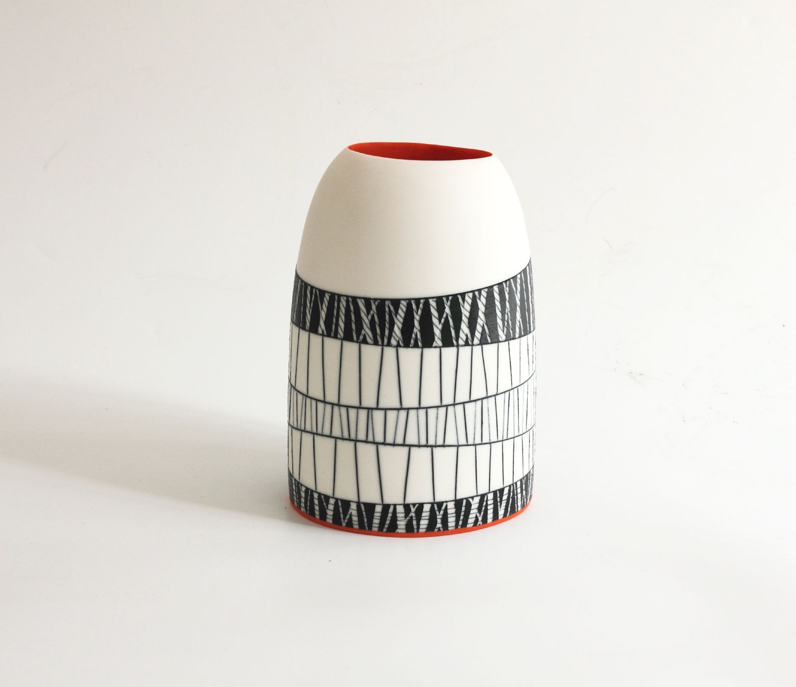 Lara Scobie, 2. Oval Vessel with Deep Orange Interior