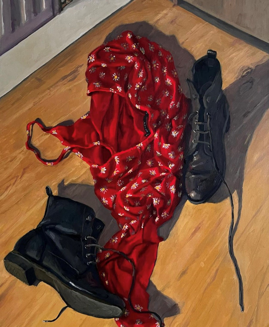 James Needham, Red Dress in the Studio