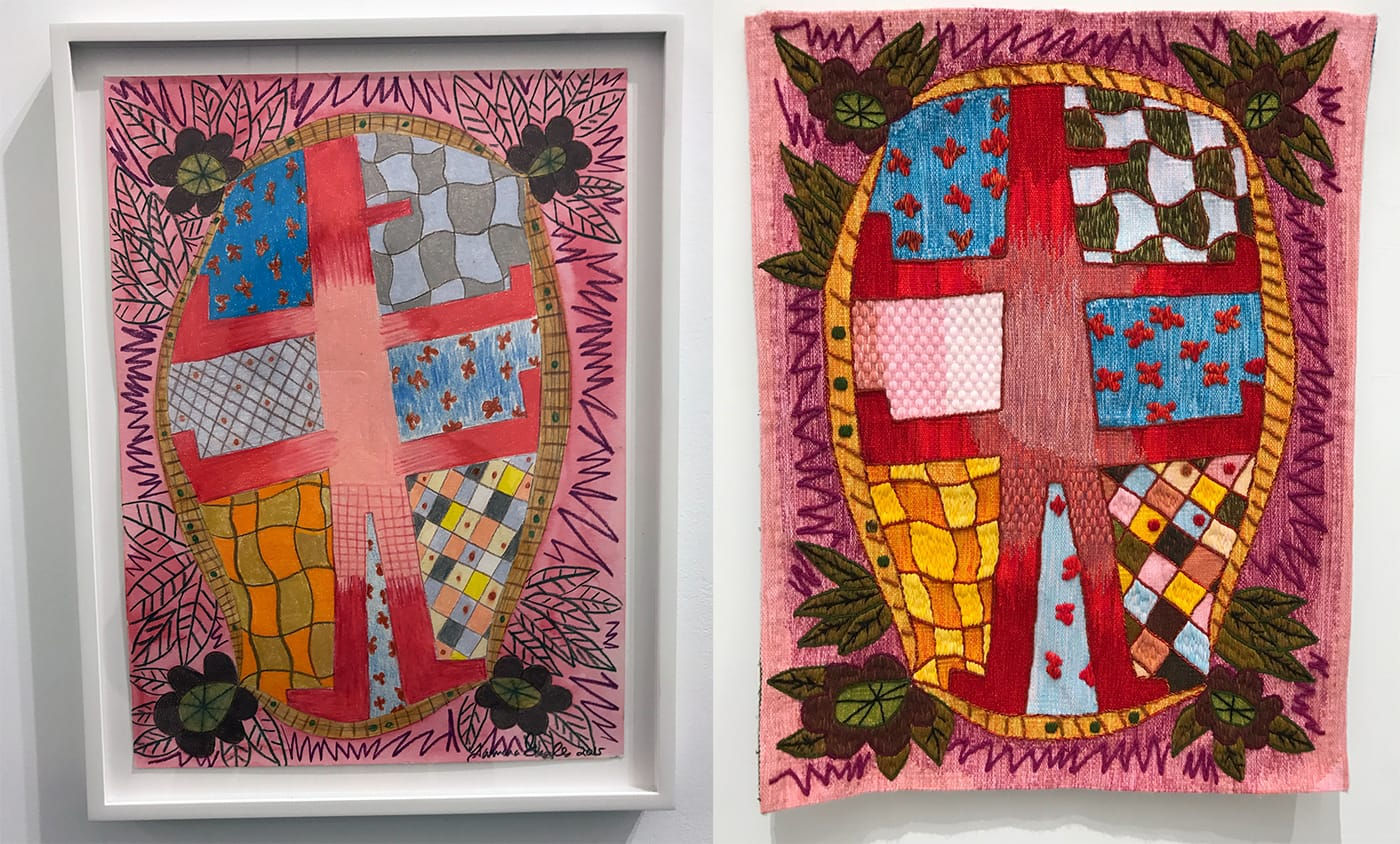 Tamara Gonzales’s untitled drawing (2015) and the related untitled tapestry (2016)