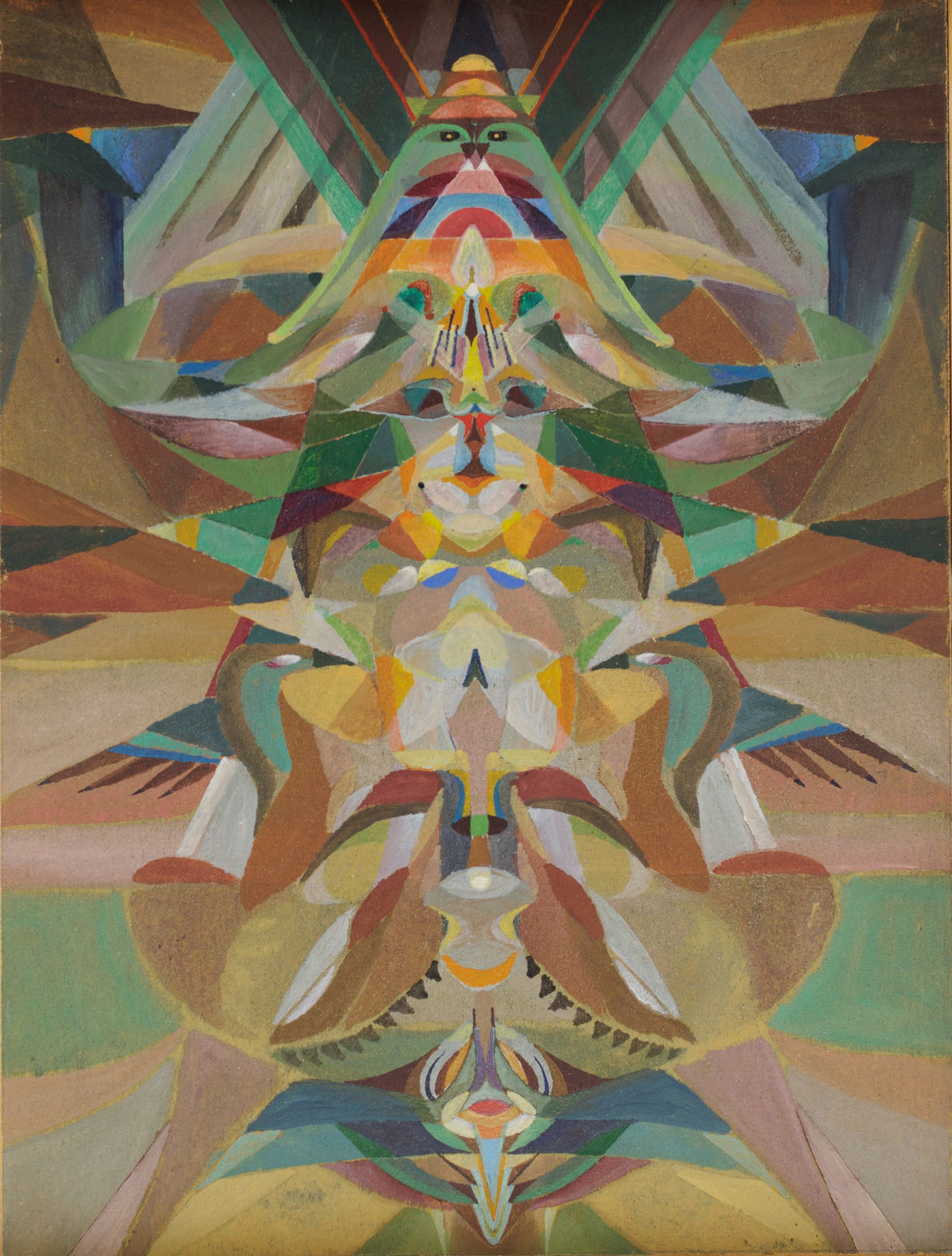 Marie Wilson, Spirit of the North Star, 1957-81. Oil and sand on laminated paperboard, 14 x 10 1/2 inches / 35.5 x 26.5 cm