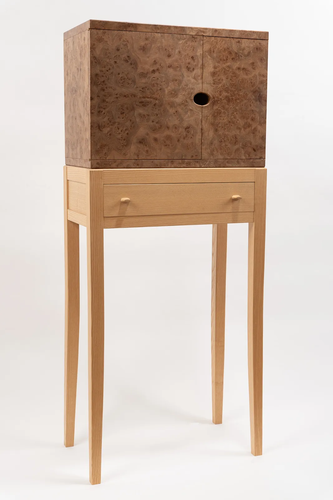 Stevan Hartung, Burr Elm & Ash Cabinet-On-Stand