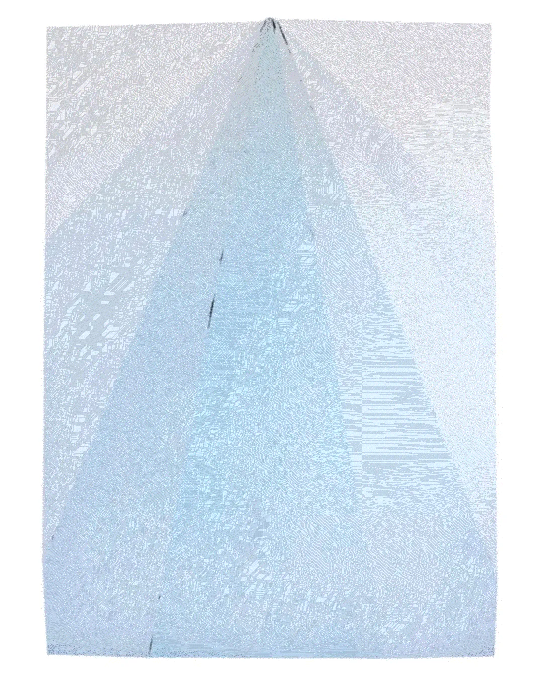 The Paperplane series seeks to address the status of image-as-matter in the current digital media environment, with its attendant ideology of dematerialisation and augmented reality. Yet, it is in the over saturation of digital images that Aoun foregrounds impressions of the printing machine itself, traces of pressure, residues of ink, and the physical folds of the paper, as an antidote against digital dematerialisation of every- day life, bringing the hardware into play: the body, the machine, and the paper.