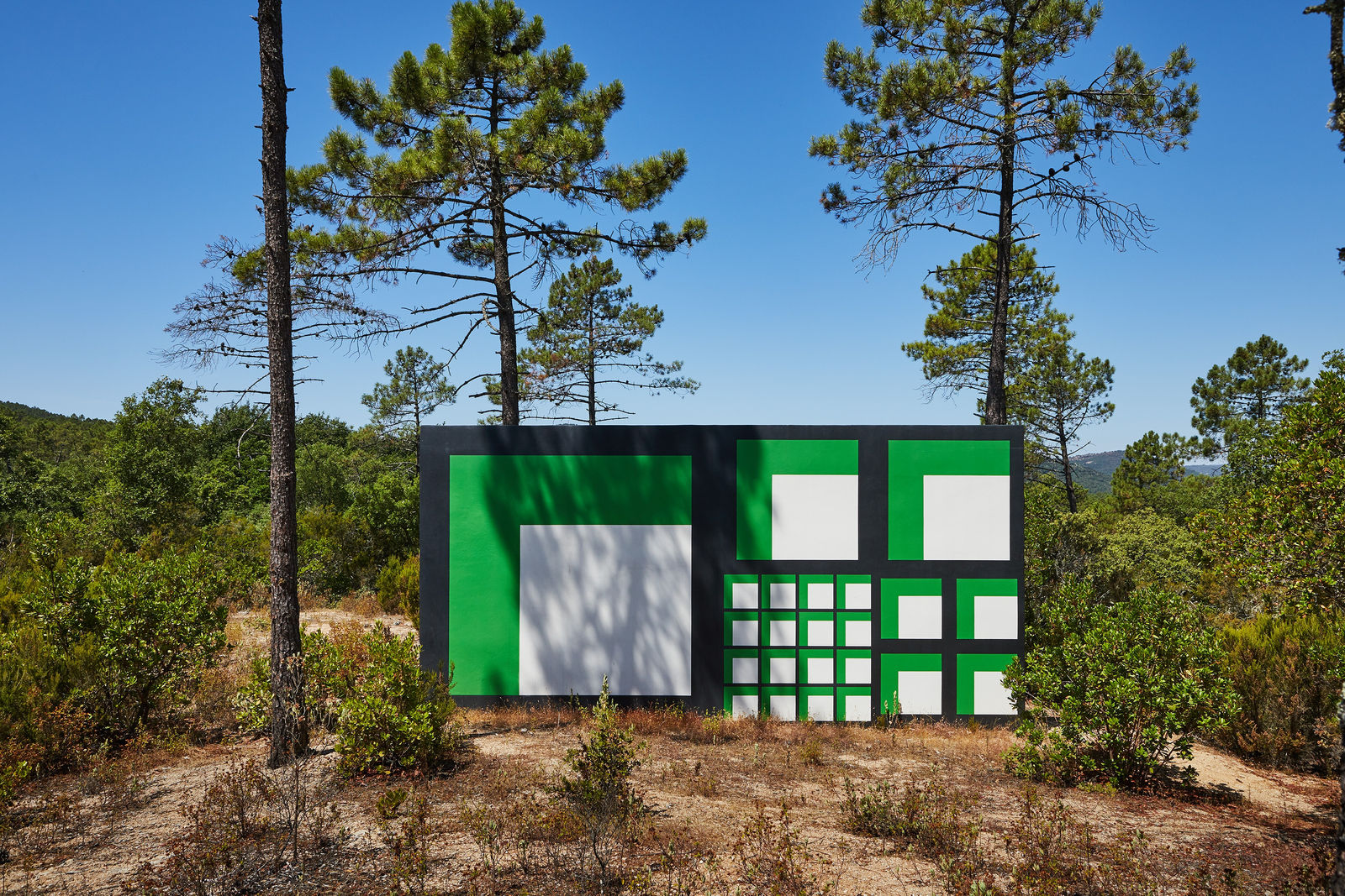 Claudia Comte, 128 squares and their demonstration, 2015