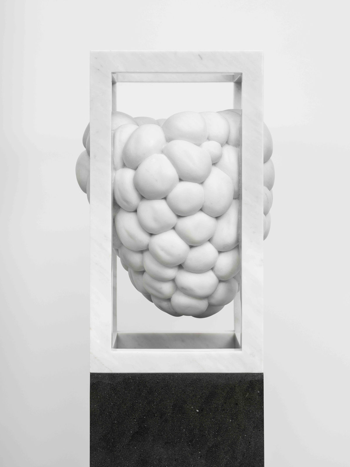 Claudia Comte, Suspended Marble Raspberry (study), 2019