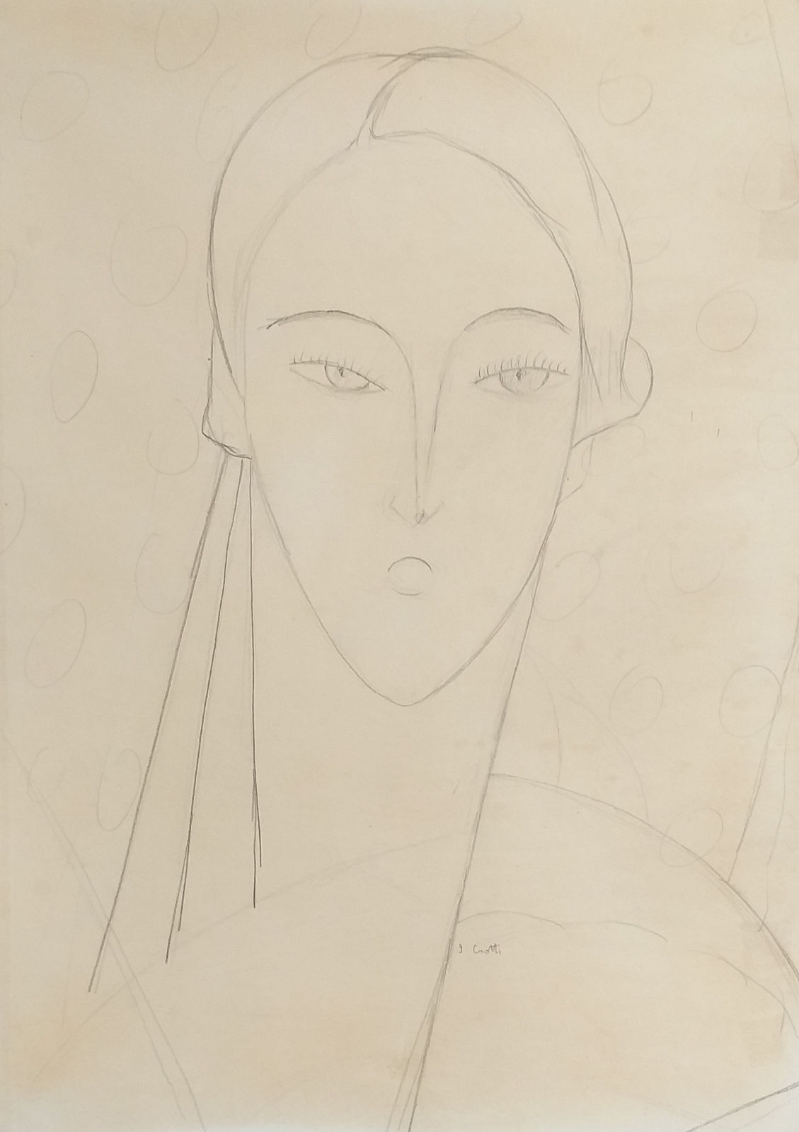 Jean Crotti, Girl with rolled-up hair, c. 1920