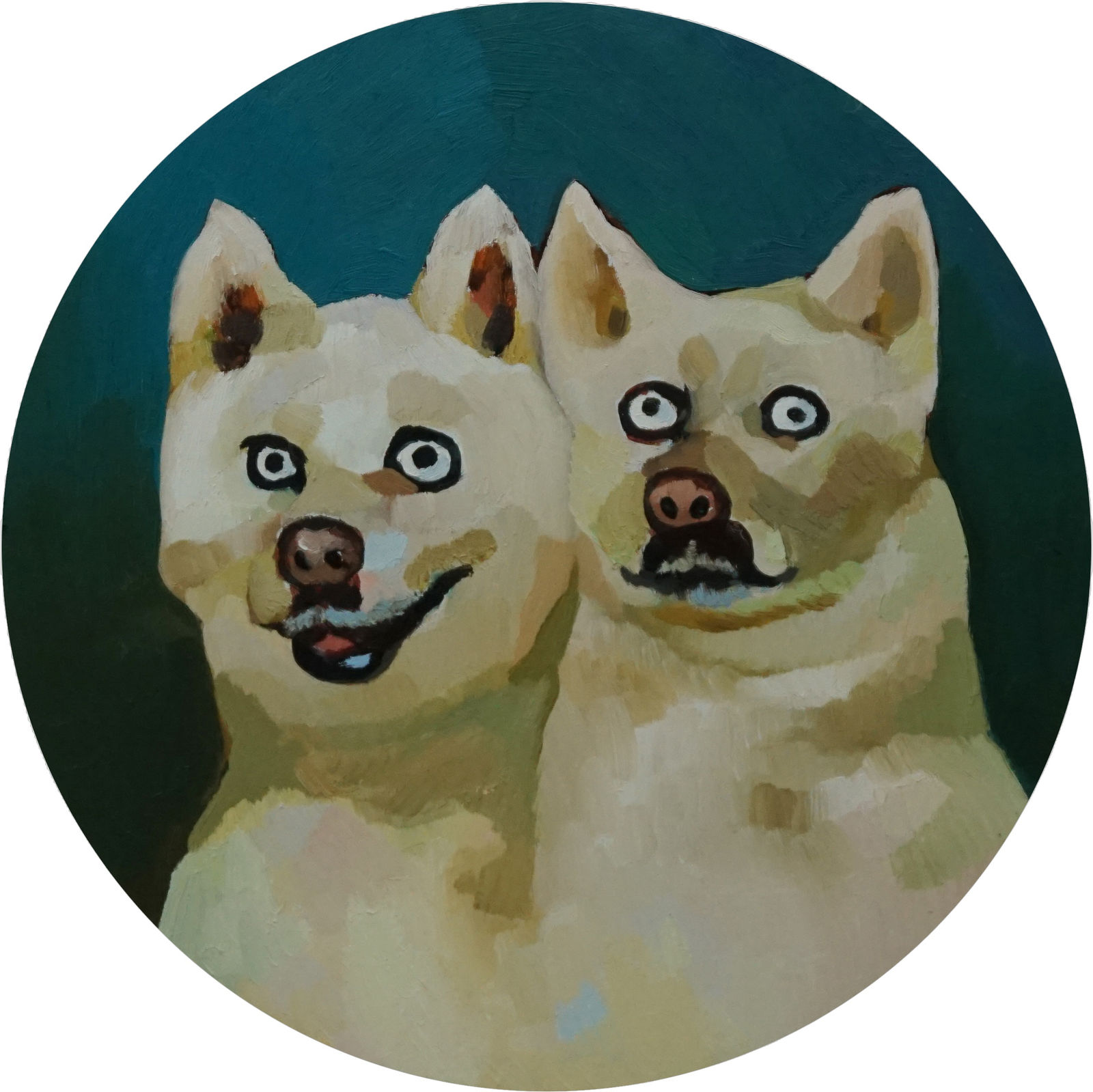 耿旖旎 Geng Yini 真我与本我 EGO&ID 布面油画 Oil on canvas 40 x 40 cm 2017