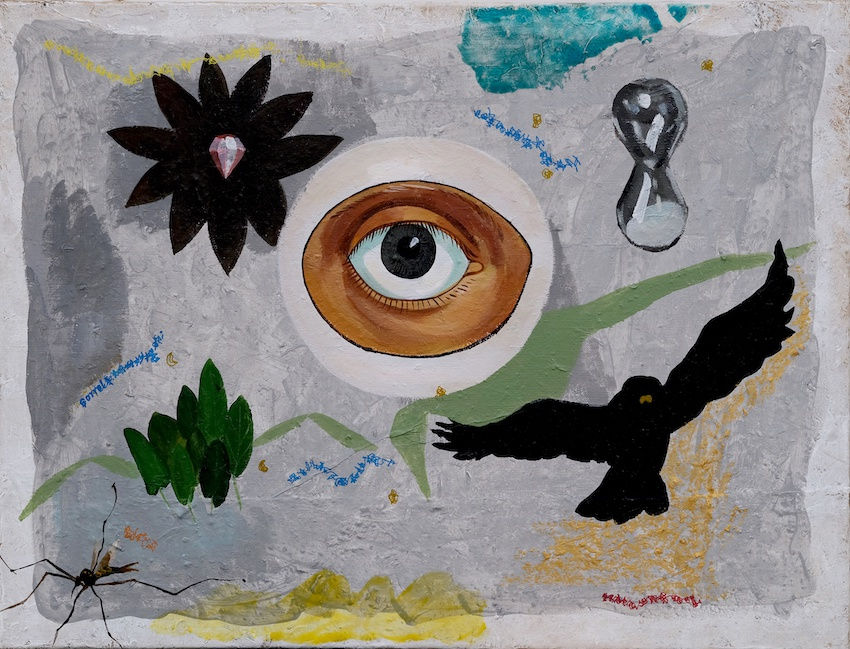 耿旖旎 Geng Yini 肌肉之眼（小） Muscle Eye (small) 布面和纸上油彩 Oil on canvas and paper 45 x 60 cm 2024