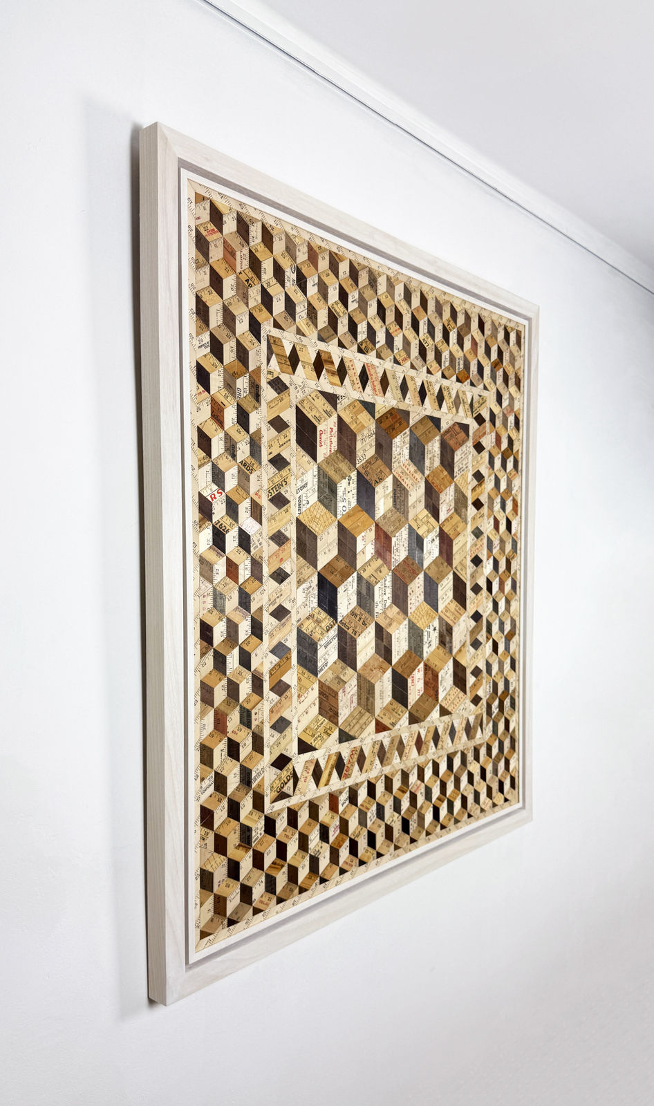 Rose Vickers, Cube with Ribbon Border Tumbling Blocks