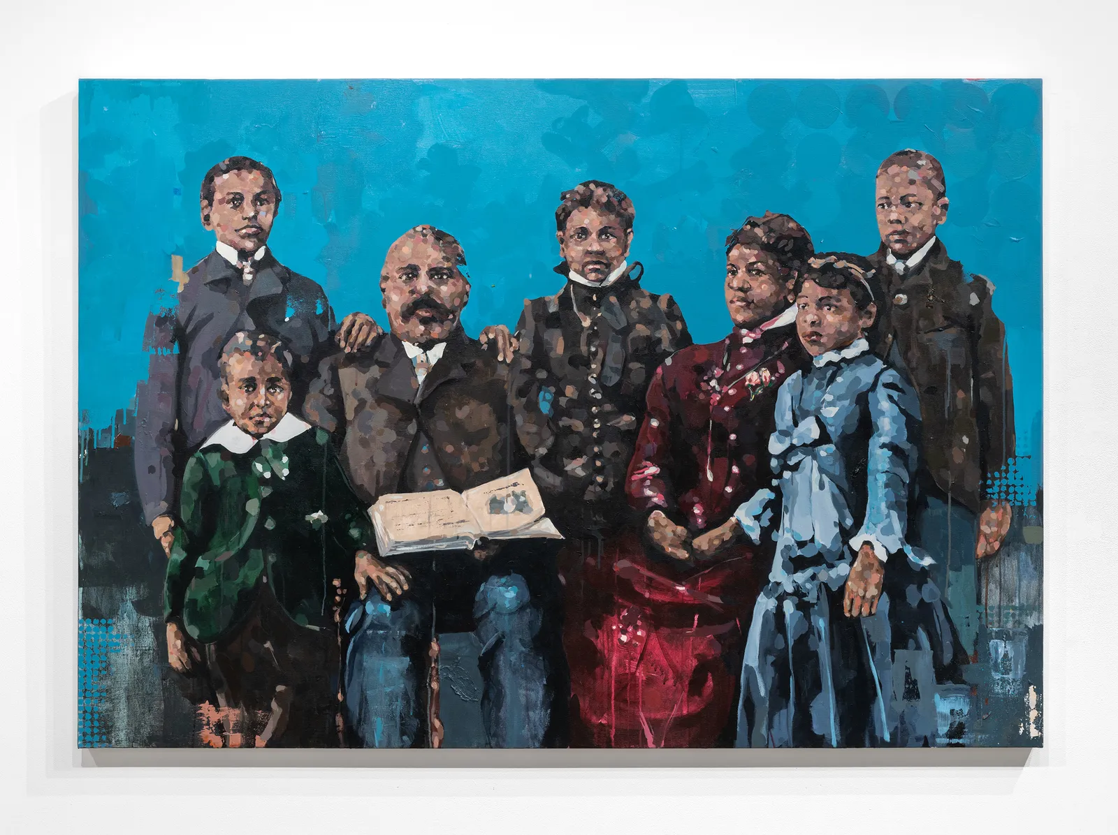 Jeremy Okai Davis The Bogles (America Waldo Bogle and Family), 2023 acrylic on canvas 50 x 72"