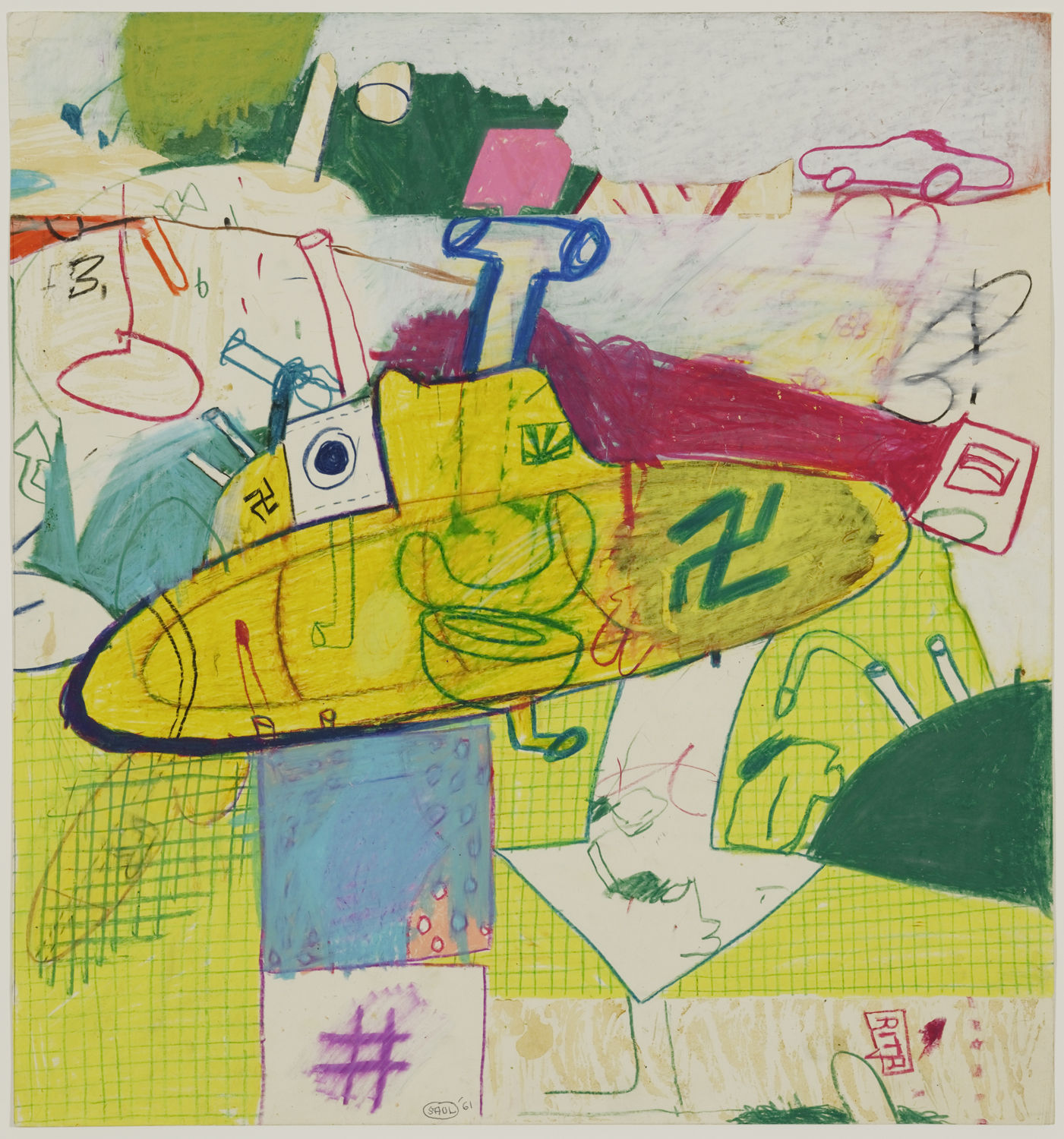 Peter Saul, Nazi Yellow Submarine, 1961