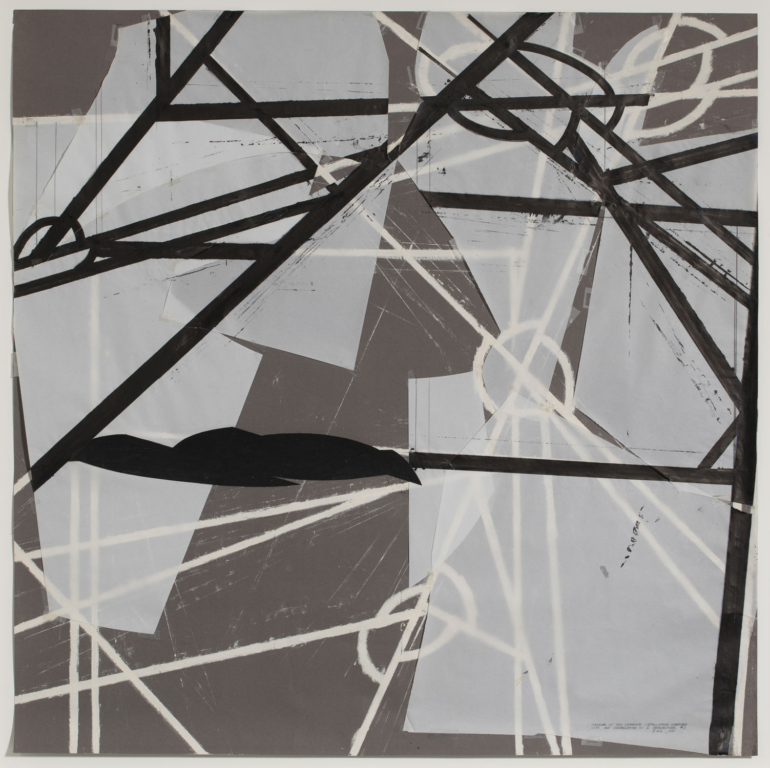 Barry Le Va, Diagram Of Two Separate Installations Combined Into One Installation In 2 Perspectives. #1, 1981