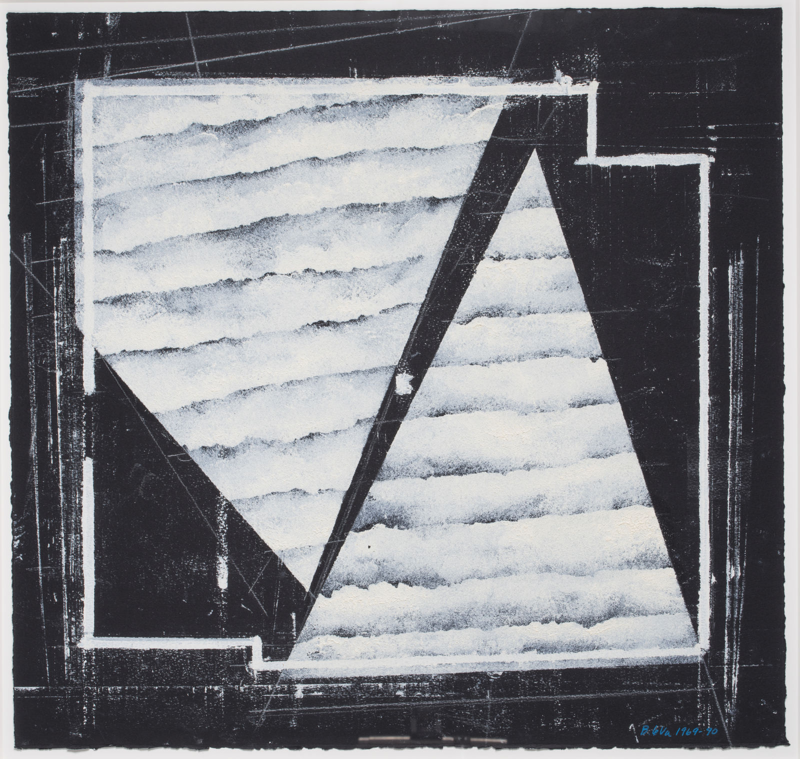 Barry Le Va, Untitled Plan View (2 Areas, Blown White Chalk Powder), 1969-90